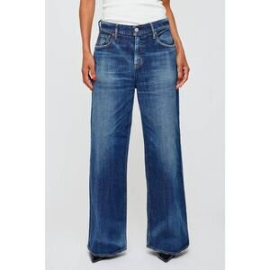 MOUSSY Dumbo Super Wide Leg Pants Jeans Dark Blue 28 US 6 Premium Denim Retro NE